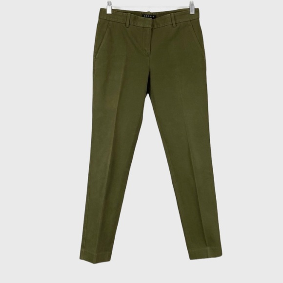 Theory Treeca CL Mod Twill Cropped Pants Green 2 - Picture 1 of 9